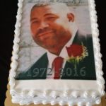 funeral cake with image